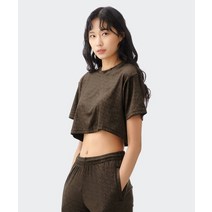 [국내/정품] 아디다스크롭 벨벳 티 브라운 HL9110 CROPPED TEE DBROWN