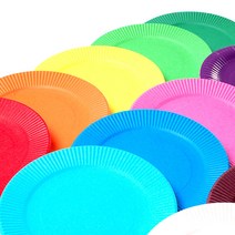 공예 미술 DIY 만들기 재료 색깔 종이 접시 10개입, 색상, 초록