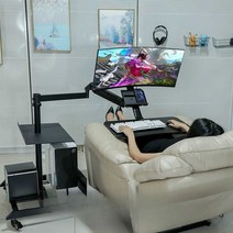 침대 모니터암 이동식 컴퓨터 책상 모니터 받침대, 볼드클래식모델2세대단일호스트3암