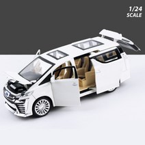 모형자동차 다이캐스트 1:24 VELLFIRE MPV 합금 자동차 모델 다이캐스트 금속 장난감 차량 높은 시뮬레이, 01 White