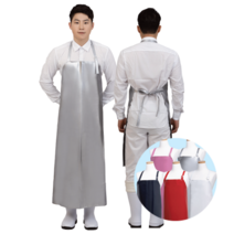 포시스 국내산 PU양면 방수 목걸이 H형 앞치마, 목걸이형 (대), 네이비