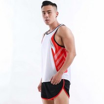 마라톤복 남성 여성 5월 달리기 러닝 마라톤대회 복장 스포츠 러닝 슈트 남자 스프린트 조끼와 반바지 빠른, 02 white_04 XXL