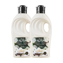 [생화 향기]아우라 프리미엄 초고농축 섬유유연제 코튼머스크 본품, 1L x 2개