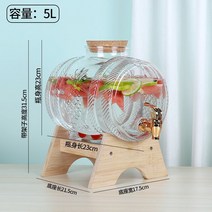 카페 오크통 모양 유리병 워터 물 음료 생수 디스펜서 물통 업소용 음료디스펜서 호텔 뷔페 카페물통, 10kg코르크+실버ABS수전