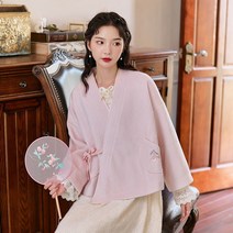 계량한복여성 개량한복 절복 법복 아우터 핑크 자켓 오버핏 긴팔 생활 개량 예쁜