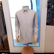 [란체티] 버튼다운 면스판 프린트 슬림핏 셔츠 LRF9840WH