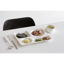 (당일발송 화이트)성인 어린이 멜라민식판 다이어트 가정용 식판 혼밥 그릇 1인식기세트, 퓨어화이트