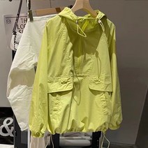 딜라이 여성 여름 집업 후드 바람막이점퍼 카고자켓 초경량 바람막이 방풍방수재킷 오벗핏마람박이 빅사이즈