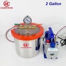 탈포기 2 갤런 (8L) 진공 챔버 키트 2.5CFM (1.4L/s) 220V 펌프 25cm * 스테인레스 스틸 가스, 01 110V_02 Eu