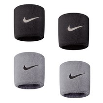 나이키 스우시 손목밴드 4P, 블랙+그레이