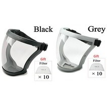 풀 페이스 쉴드작업 보호 마스크 투명 안전 눈 필터 포함 주방 스플래시 도구, Black and Grey