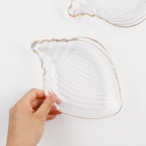 골드라인 콘치 유리 접시 20cm, 골드라인 콘치 유리접시 20cm