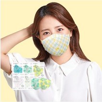 닥터스마일케이 컬러블 디자인 새부리형 마스크 20매, 대형, 하운드투스 핑크