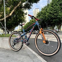 275x17 인치 MTB 소프트 테일 프레임 산악 자전거 에어 쇼크 업소버 포크 통합 중공 크랭크 셋 내부 케이블 7 베어링 허브, Bright Blue+275150cm195cm+12 S