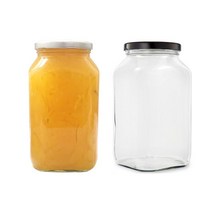 [유리병] 사각수제청1200 1개 1200ml, 은색마개