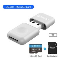 MICROSD카드리더기 ORICO 범용 마이크로 SD TF 메모리 카드 어댑터 USB 3.0 5Gbps 마이크로SD리더기, CRS12-GY-MSQ1-128GB