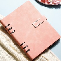 깔끔 인조가죽커버 자석식 다이어리 노트 A5(핑크), 단품