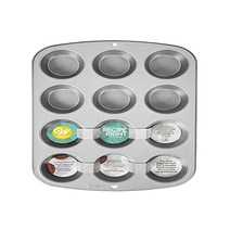 Wilton 컵케익/머핀 베이킹 틴 레시피 오른쪽 논스틱 제품 구멍 12개 스틸