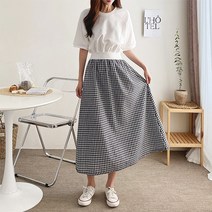 MAY 와플 체크 메이 롱 원피스 (3color)