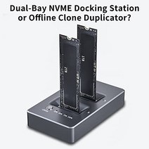 ANYOYO Typec USB 10G-NVME 듀얼 베이 NVME 도킹 스테이션 M2 SSD 키 M 오프라인 복제 복제기 및 자동 절전 기능 지원 회색 복제 NVME -12382, 밝은 회색