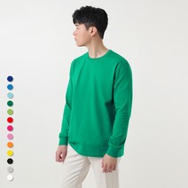 무지티센터 긴팔 20수 라운드넥 티셔츠 무지 기본 코디 남여공용 S-3XL 빅사이즈 국내생산
