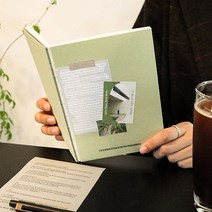 쫙펴지는 실제본 노트 데일리 일상 아카이빙 모눈 그리드 무지 스크랩노트, 그린티_무지
