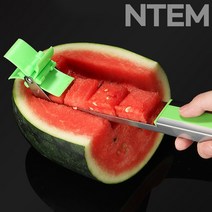 엔템 수박칼 수박 깍둑썰기 자르는칼, 그린, 1개