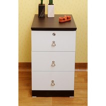 블루밍가구 400 3단 서랍장(열쇠포함) 열쇠수납장, 4003 웬지화이트B(열쇠1개)