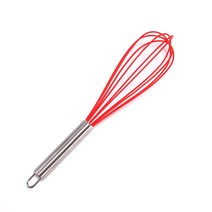 1 개 음료 털 믹서 계란 거품기 실리콘 주방 도구 손 요리 Wisk Cook 블렌더, [06] L-RED