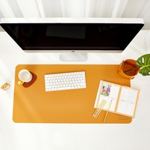 레더스 책상 가죽 와이드 데스크매트 장패드 중 80x40 자 각인, 머스타드(자 각인X)