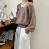 코키코키 / 스퀘어넥 펀칭니트 캐주얼 데일리