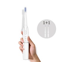 TCY 나노 건전지 전동칫솔1+1/ (칫솔모 선택가능) 가성비 전동칫솔 추천~, 교체칫솔모3개set