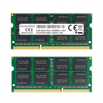 StoreSkill 메모리 램 노트북 메모리용 DDR3 DDR3L 204 핀 Sodimm 8GB 2GB 1333MHz 1600MHz, DDR3 4GB 1600x2PCS