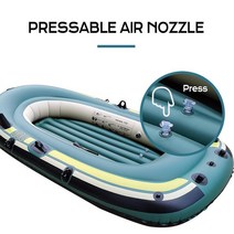 두꺼운 Pvc 카약 낚시 보트 래프팅 3 인용 고무 딩기 어설트