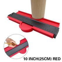 윤곽 게이지 복사기 세라믹 타일 카펫 절단 템플릿 프로필 측정 각도 눈금자 목공 도구, 10 Inch Red