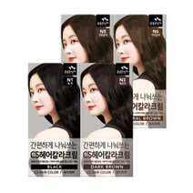 (무료배송)꽃을든남자 간편하게 나눠쓰는 CS 헤어 칼라 염색약, 1N 흑색, 4개