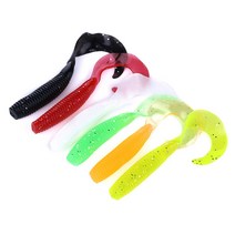 루어미끼 그럽웜 5마리 4인치 광어 우럭 쏘가리 배스, 8g, 그럽웜Color6번형광연두