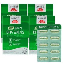 고려은단 유재석 퓨어 알티지 DHA 오메가3 식물성캡슐 rtg 60캡슐, 4박스