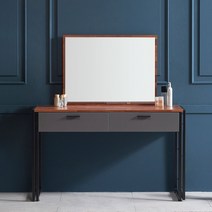 블랑누보 거울 서랍장 철제 인테리어 작은 원룸 학생 모던 심플 슬림 콘솔형 입식 미니 화장대 책상, 그레이(무광)(화장대A+거울포함)