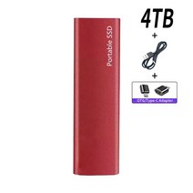 고용량 외장 하드 SSD HDD오리지널 휴대용 SSD 고속 500GB 외장 솔리드 스테이트 1 테라바이트 M.2 타입-C, 19 Red 4TB, 한개옵션1