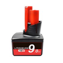 밀워키배터리 밀워키 12v 6.0ah m12 전동 공구 호환 turpow 충전 배터리 6000mah 교체 리튬 이온 배터리 xc 48-11-2440 호환, 1pc 9000mah