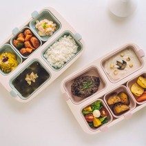 네스틱 원플레이트 유아식판 5구식판, 선물용쇼핑백(추가), 바닐라민트