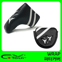 지브이투어 WRAP 일자형 반달형 퍼터커버 헤드커버, 블랙