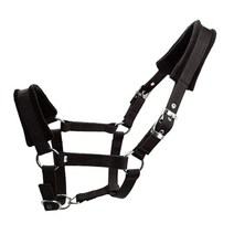 말안장 안장 승마 안장 패딩 조랑말 말 고삐 굴레 조절 가능한 헤드 칼라 보호, 블랙 엘