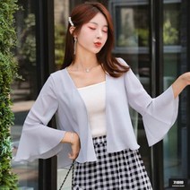 가바바 여성 가디건 펄럭펄럭 쉬폰 여름 숄 가디건 G51137