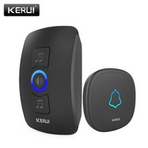 kerui m525 무선 초인종 방수 터치 버튼 홈 보안 환영 스마트 차임 도어 벨 알람 led 라이트 32 노래, 협력사, 1수신기 1초인종, 영국 플러그