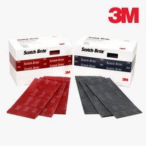 3M 듀러블 플렉스 수세미 스카치 브라이트 64659(VF-적색) 64660(UF-회색) 25매입 연마재 우수한연마력 스커핑작업, (64659)#320~400 VF, 25개