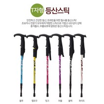 튼튼 경량 무릎보호 트래킹 T자 등산스틱 여행 도보여행 트래킹폴 트레킹폴, 블랙