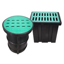 PVC 오수받이 세트 뚜껑 하수구 집수조 집수정 빗물, E 600X800라운드
