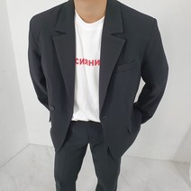 남자 오버핏 더블 미니멀 언발 싱글 블레이저 자켓